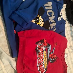 Mickey Mouse and spiderman sweatshirts